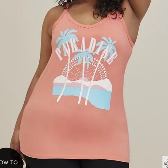 Torrid Super Soft Tank Coral Paradise 3x New - Picture 1 of 10